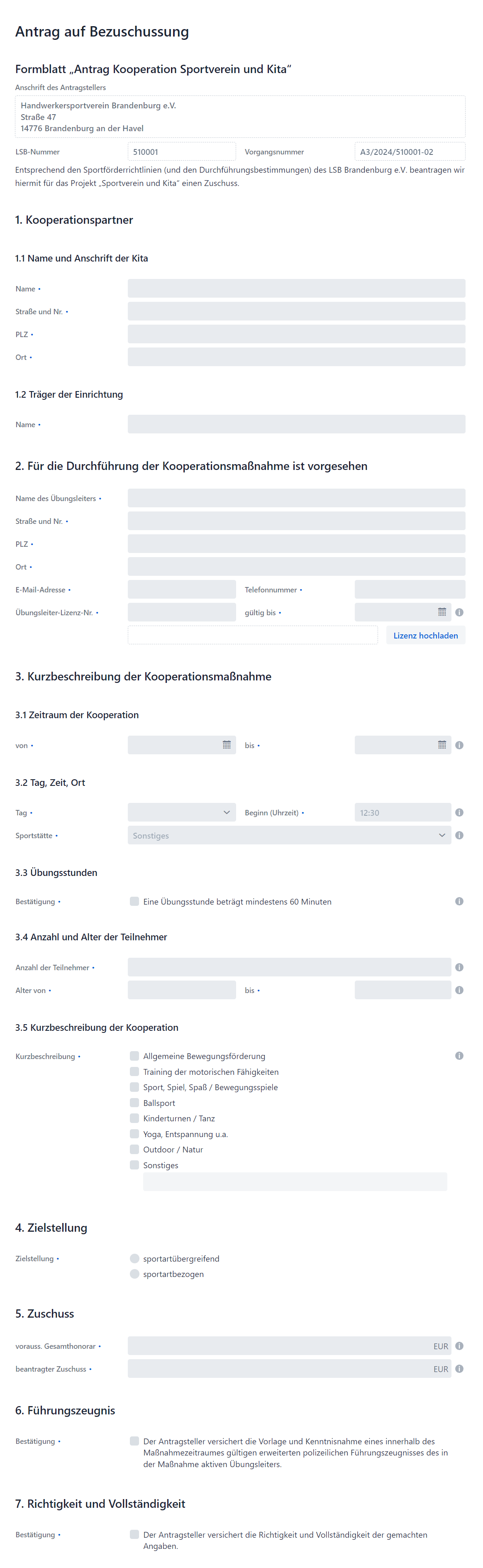 Verminext: Digitale Umsetzung des Formulars im Verminext System